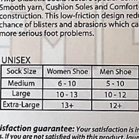 DIABETIC COMFORT SEAM SOCKS MD UNISEX 2 PACK - Picture 5 of 9